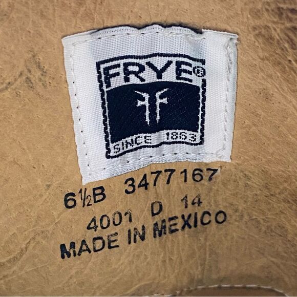 Frye Melissa Cognac Vintage Leather Riding Boots Size 6.5 - Picture 13 of 16